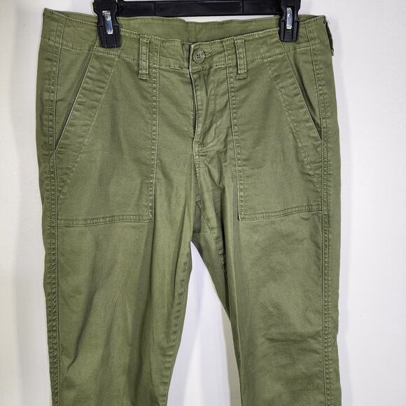 Cabi Womens Traveler Cargo Jogger Pants Olive Green Utility Size 4 Ankle Zip - Picture 4 of 9